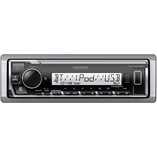 KENWOOD KMR-M332BT Car & Marine Stereo - Single Din, Bluetooth Audio, USB MP3, Aux in, AM FM Radio SiriusXM Ready, Weatherproof, Multi Color Illumination KENWOOD KMR-M332BT Car & Marine Stereo - Single Din, Bluetooth Audio, USB MP3, Aux in, AM FM Radio SiriusXM Ready, Weatherproof, Multi Color Illumination